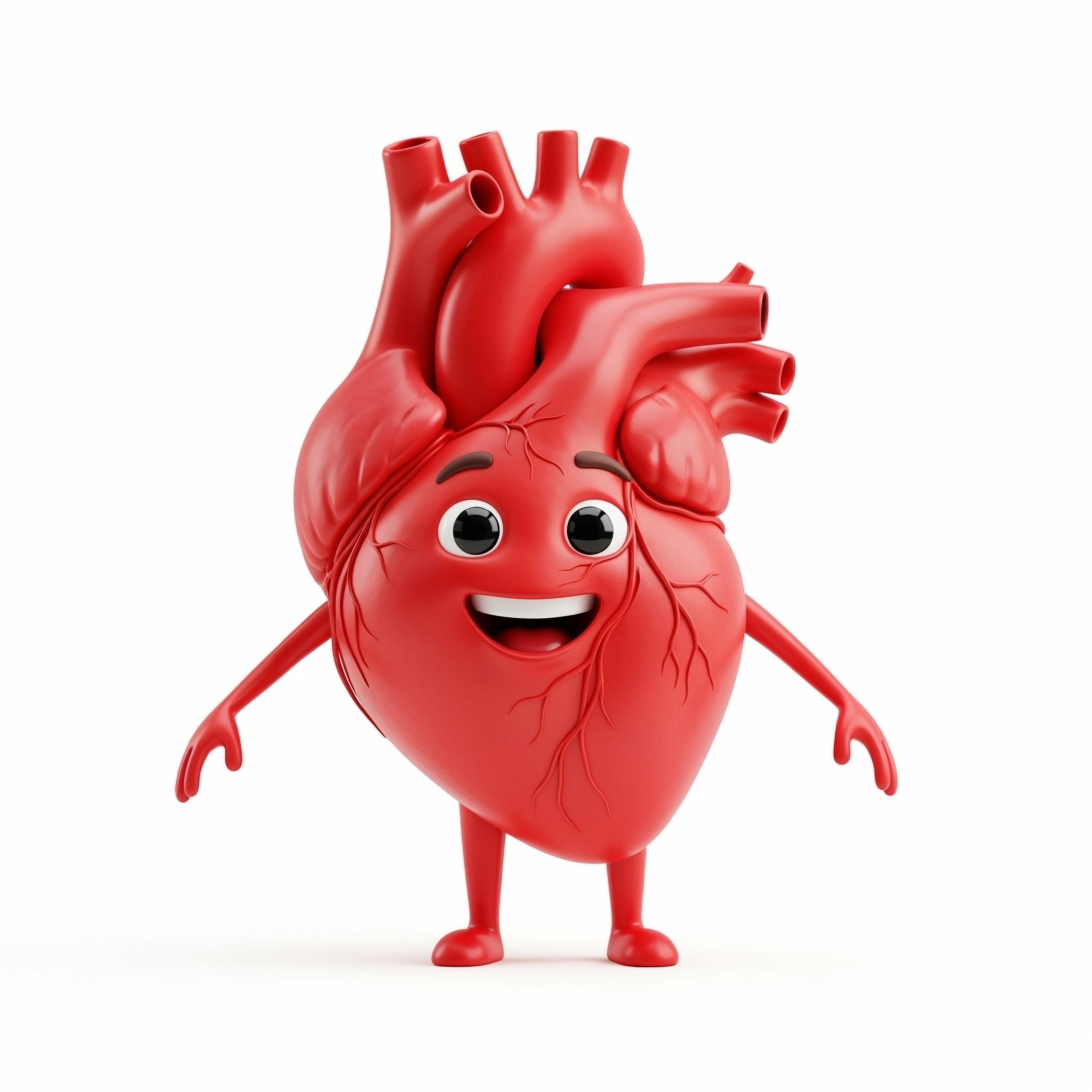 Happy heart character